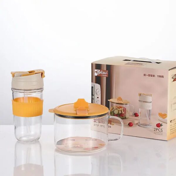 2-Piece Glass Food Storage & Bottle Set – Practical & Stylish