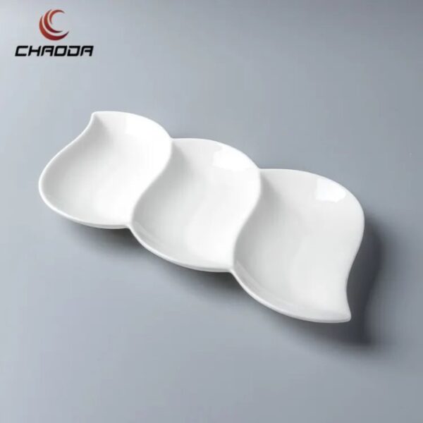 Elegant Three-Section Ceramic Dish - Image 3