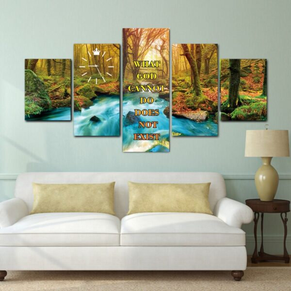 5 Panel Nature-Inspired Faith Statement Wall Art - Image 4