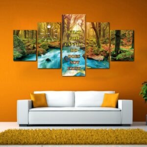 5 Panel Nature-Inspired Faith Statement Wall Art