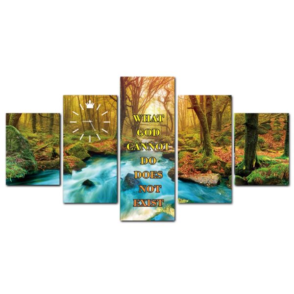 5 Panel Nature-Inspired Faith Statement Wall Art - Image 5