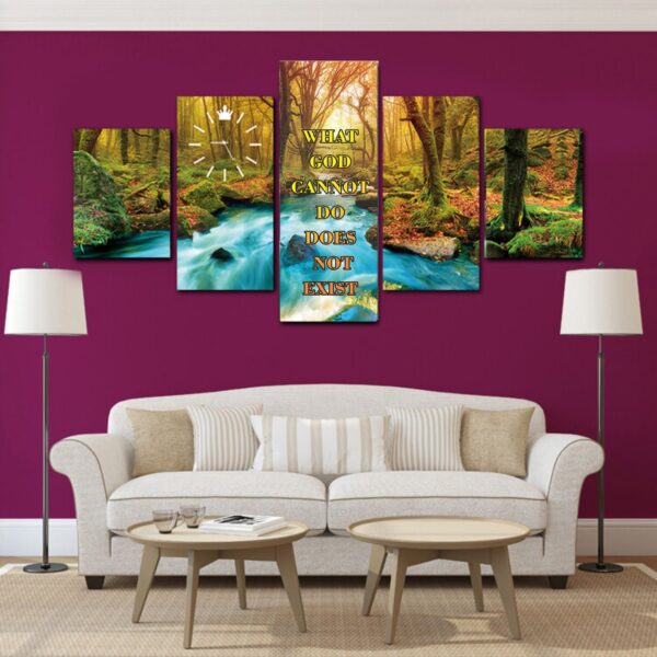 5 Panel Nature-Inspired Faith Statement Wall Art - Image 2