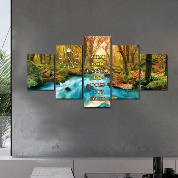 5 Panel Nature-Inspired Faith Statement Wall Art - Image 3