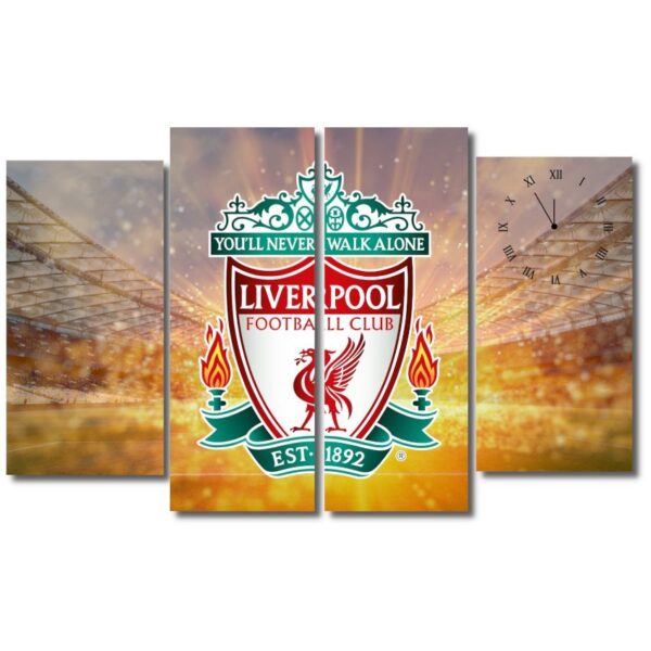 Liverpool FC Wooden frame Wall Art with Clock - Image 2