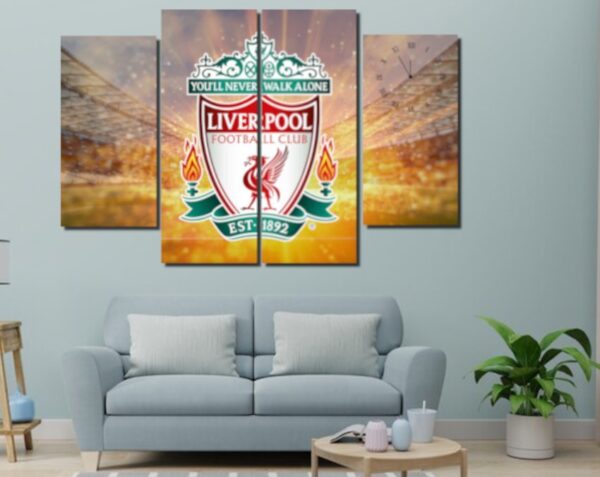 Liverpool FC Wooden frame Wall Art with Clock - Image 4