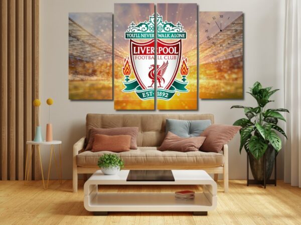 Liverpool FC Wooden frame Wall Art with Clock