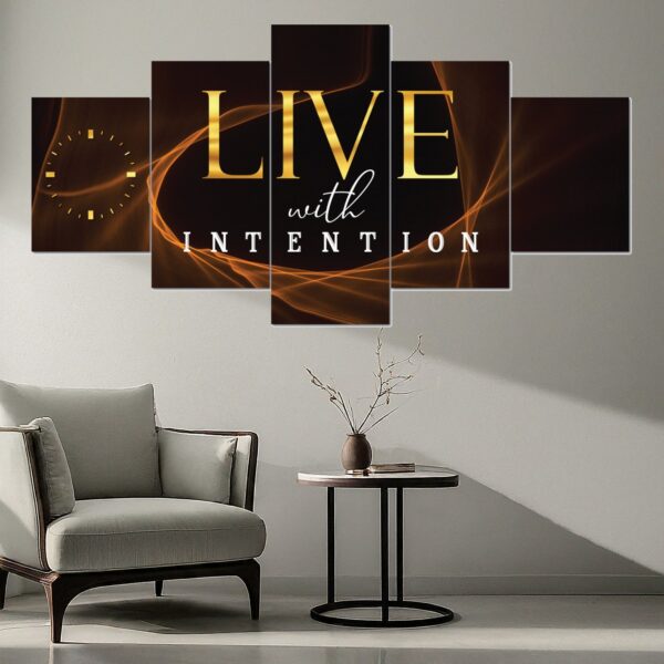 Live with intention inspirational canvas art - Image 5