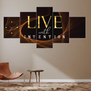 Live with intention inspirational canvas art