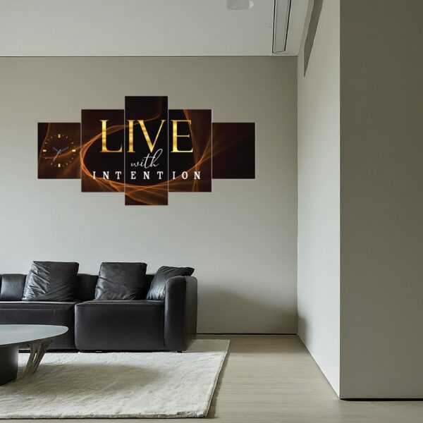 Live with intention inspirational canvas art - Image 2