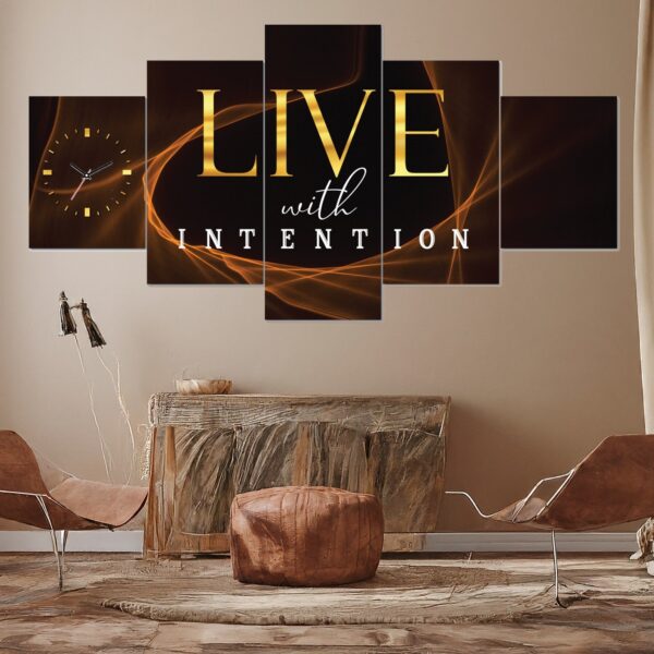 Live with intention inspirational canvas art - Image 6