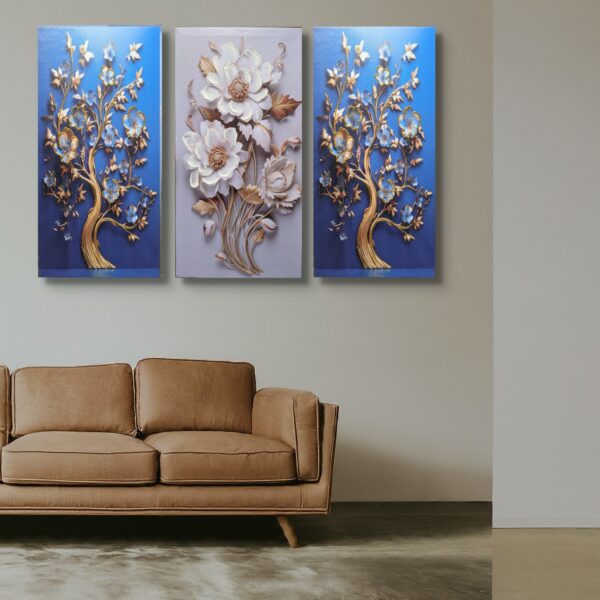 Floral Bliss: 3-Panel Canvas Art