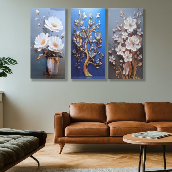 Serene Escape: Flowers on Canvas  - Image 6