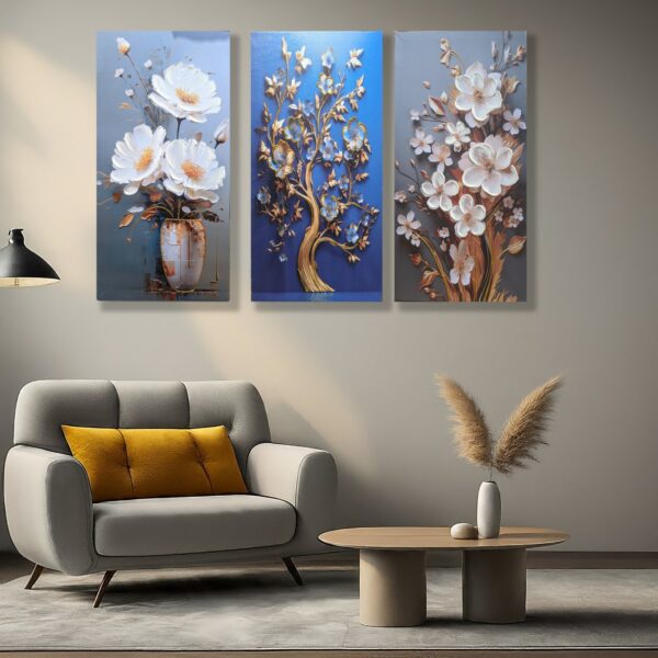 Serene Escape: Flowers on Canvas  - Image 7