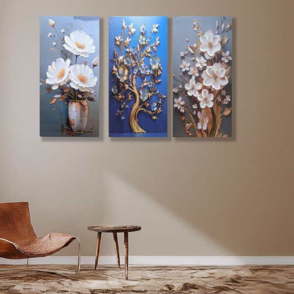 Serene Escape: Flowers on Canvas 