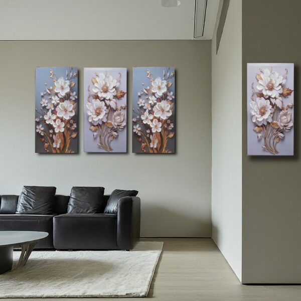 Blooming Elegance: 3 Panel Floral Canvas Art - Image 2