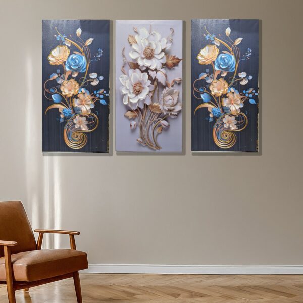 Floral Serenity in Three Panels - Image 3
