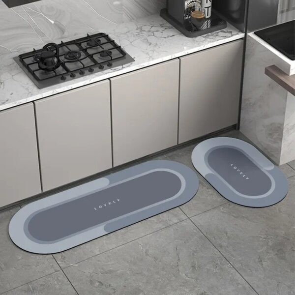 Round Edge Nevy-blue Kitchen Mat - Image 2