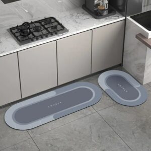 Round Edge Nevy-blue Kitchen Mat