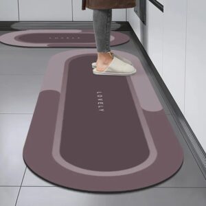 Round Edge Print Kitchen Carpet