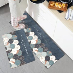2 Pieces Printed Kitchen Floor Mats