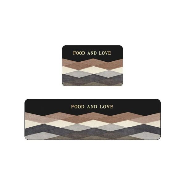 Two Piece Gray Tapis Kitchen Carpet - Image 2