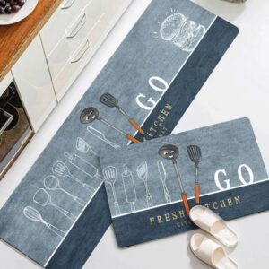 KitchenComfort Pro: Durable and Stylish Two Sets Kitchen Mat
