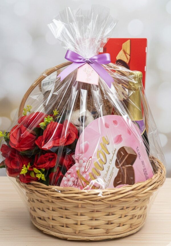Thoughtful Celebration Gift Basket with Teddy Bear - Image 2
