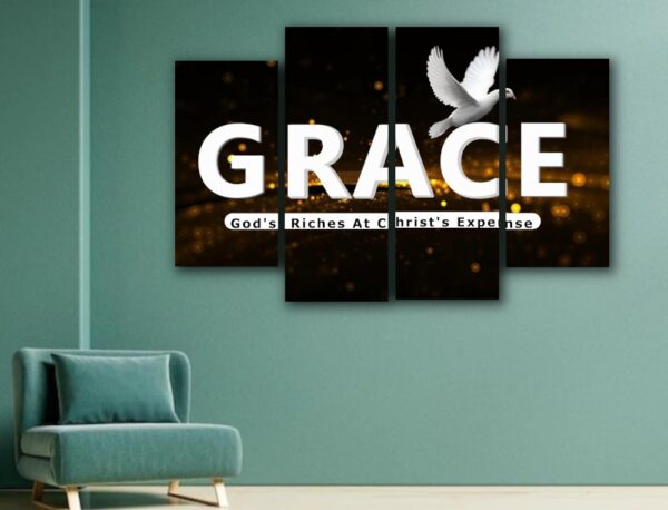 4 Panel Frame Canvas Wall Art Grace Décor - Image 4