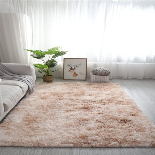 Colourful Khaki Fluffy Shaggy Carpet - Image 3