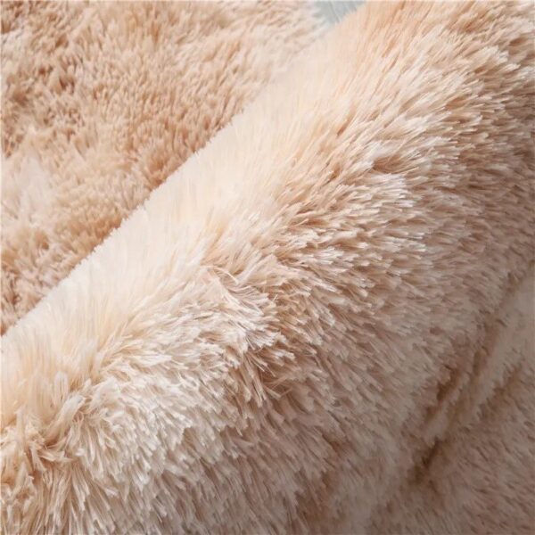 Colourful Khaki Fluffy Shaggy Carpet - Image 2