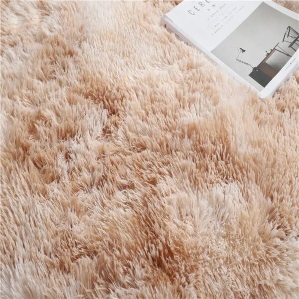 Colourful Khaki Fluffy Shaggy Carpet - Image 4