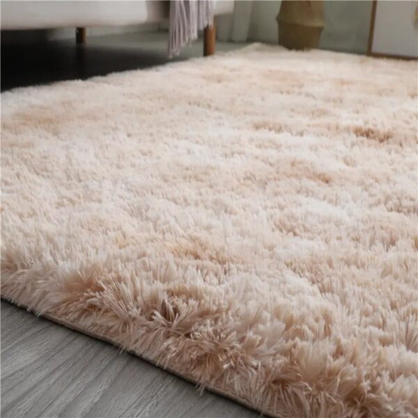 Colourful Khaki Fluffy Shaggy Carpet - Image 6