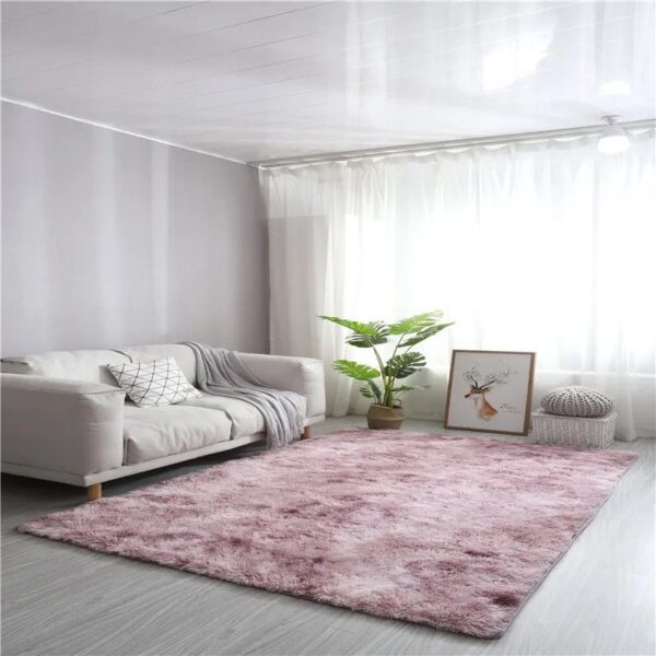 Plush Pink Fur Area Carpet - Image 3