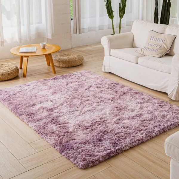 Plush Pink Fur Area Carpet - Image 6