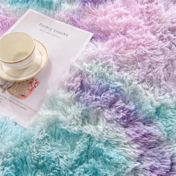 Colourful Fluffy Area Rug - Image 2