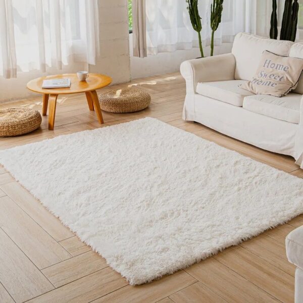 White Faux Shaggy Area Rug
