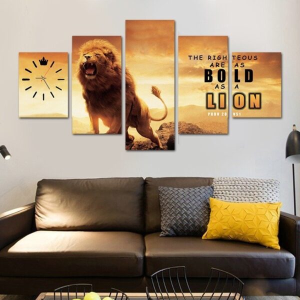Multi Panel Lion canvas wall art - Image 4