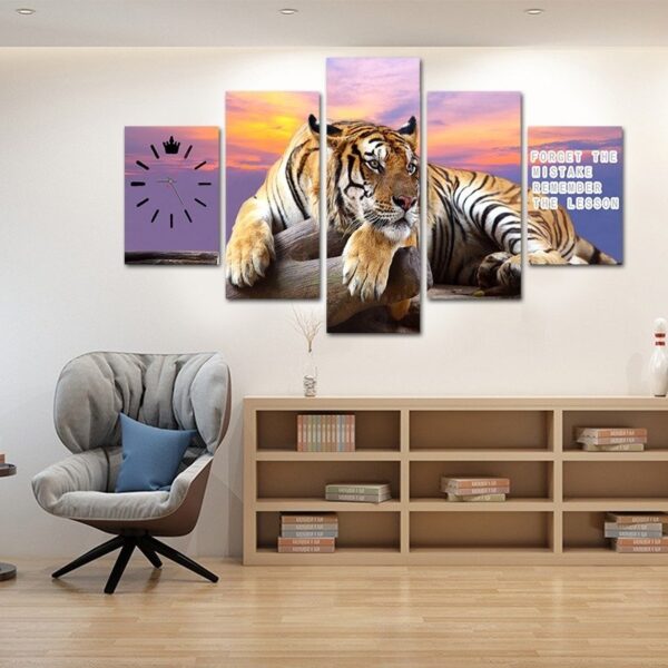 Tiger wall art print on canvas wooden frames