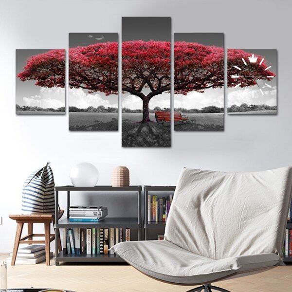 Multi Panel Rose tree canvas wall art HD on wooden frame - Image 5
