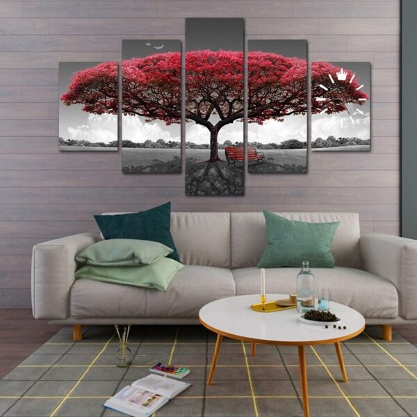 Multi Panel Rose tree canvas wall art HD on wooden frame - Image 4