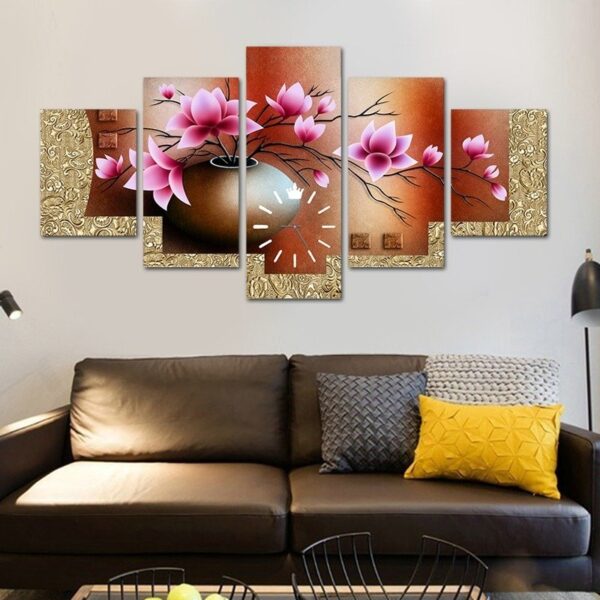Spilt Canvas Flower pot wall art in HD wooden frames - Image 3