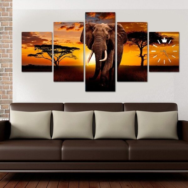 Multi Panel Elephant canvas wall art - Image 2