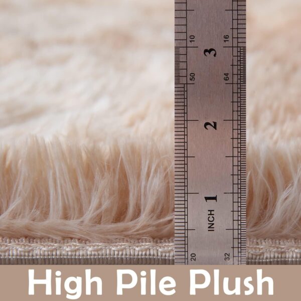 Colourful Khaki Fluffy Shaggy Carpet - Image 8
