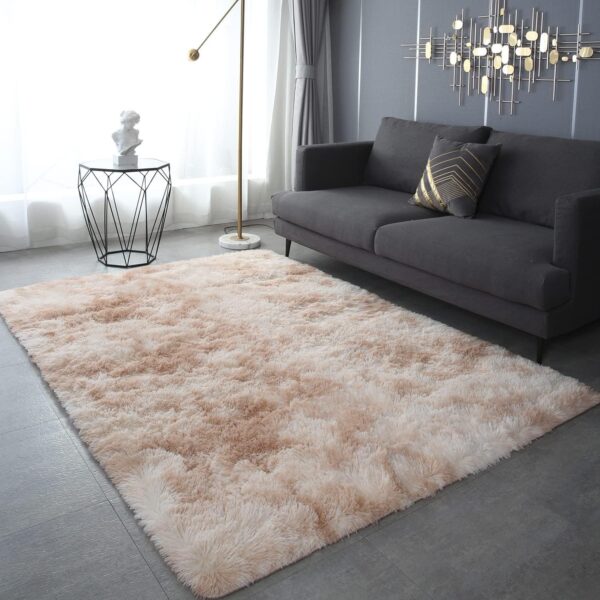 Colourful Khaki Fluffy Shaggy Carpet - Image 10