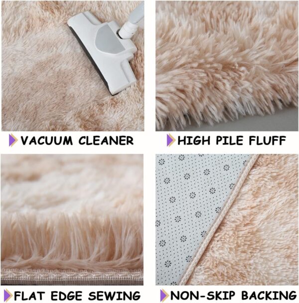 Light Brown Shaggy Area Rug - Image 6