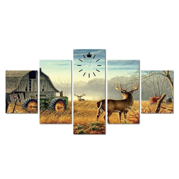 5 pieces wall art of a deer 🦌 Stretched and framed canvas - Image 2