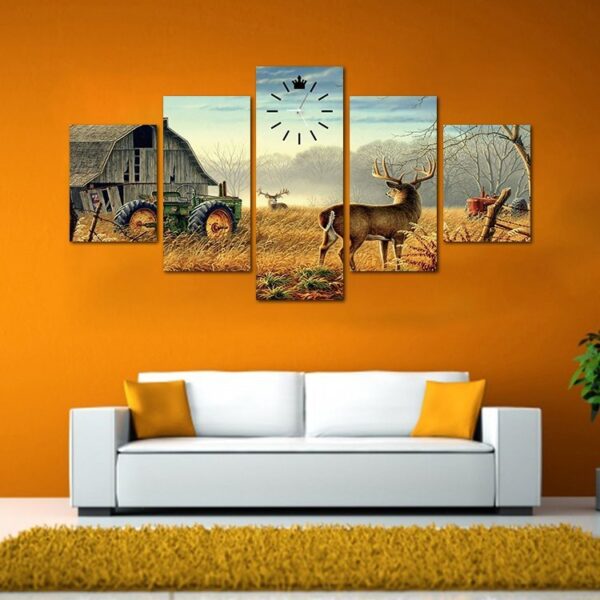 5 pieces wall art of a deer 🦌 Stretched and framed canvas